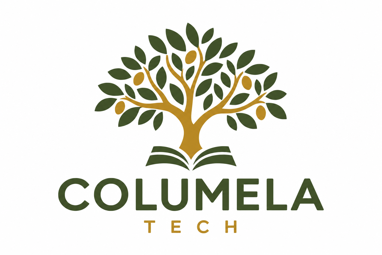 Columela Tech — árbol de cultivo sobre un libro abierto